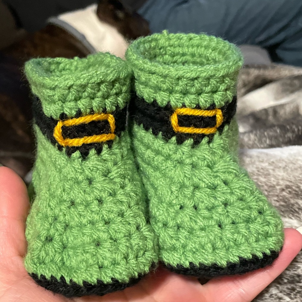 Handmade baby booties